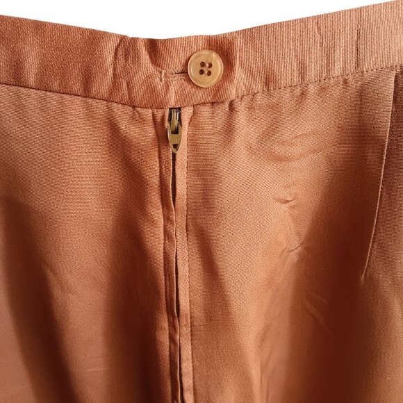 Vintage Womens Pants 10 27x30 John Meyer 1960's Shiny Pleated Salmon Pink - Picture 4 of 6